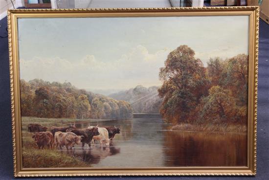 William Vivian Tippett (1833-1910) Friars Crag, Keswick and Tortworth Lake 24 x 36in.